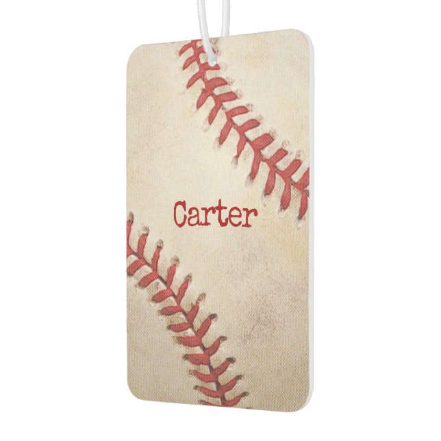 Désodorisant Pour Voiture Macro de baseball avec nom (Gauche)