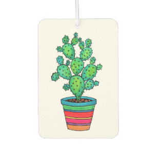 Désodorisant Pour Voiture Magnifique Cactus Aquarelle En Beau Pot
