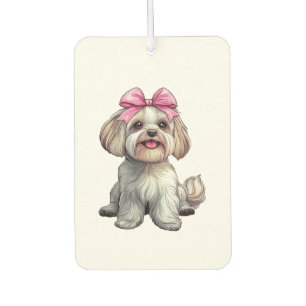 Désodorisant Pour Voiture Maman Chien Havanais Coquette Fille Rose