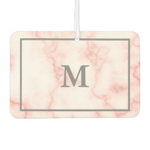 Désodorisant Pour Voiture Marbre rose Faux monogramme