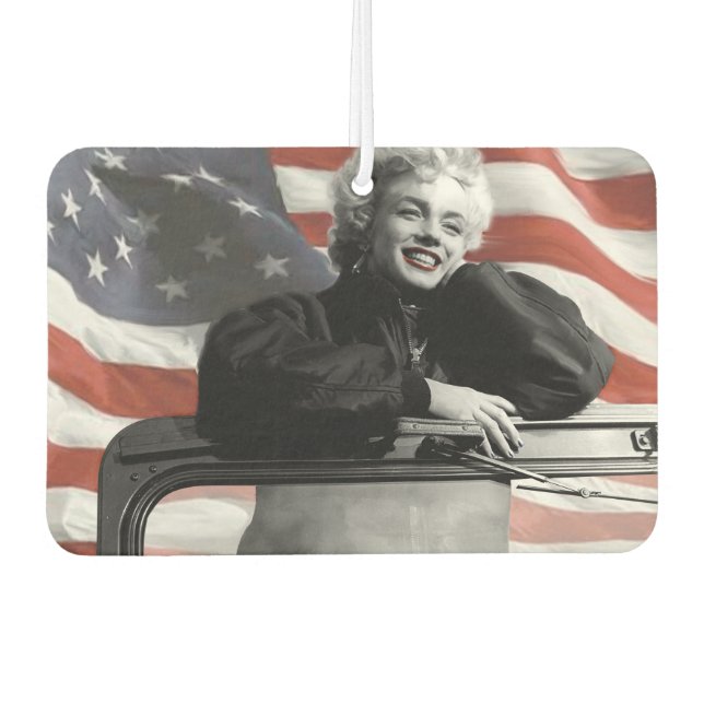 Désodorisant Pour Voiture Marilyn Patriotique (Devant)