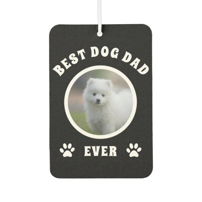 Désodorisant Pour Voiture Meilleur Chien Papa Jamais Personnalisé Photo Pers (Devant)