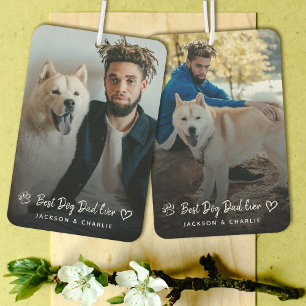 Désodorisant Pour Voiture Meilleur Papa Chien Ever Photo et Nom Personnalis