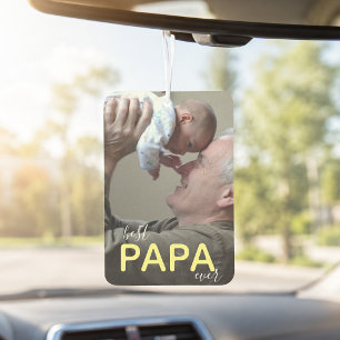 Désodorisant Pour Voiture Meilleur Papa de tous Papi et Bébé Écriture Manusc
