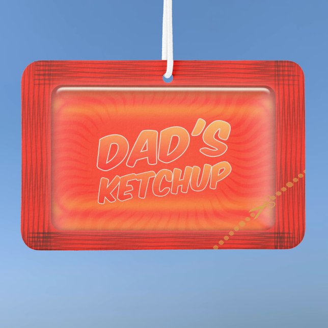 Désodorisant Pour Voiture Meilleur papa's Ketchup Funny Red Car Air Freshene (Ingredients - the best dad ever. Fun air freshener for your dad if he loves ketchup)