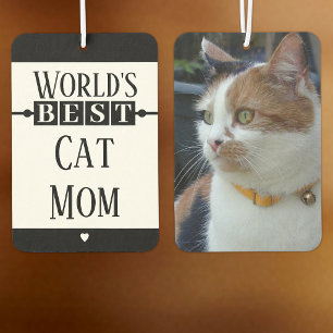 Désodorisant Pour Voiture Meilleure maman de chat ajouter une photo noir