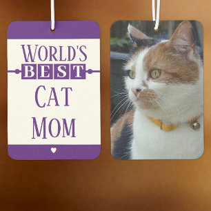 Désodorisant Pour Voiture Meilleure maman de chat ajouter une photo violet