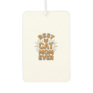 Désodorisant Pour Voiture Meilleure Maman de Chat Vintage Gravure Design_1
