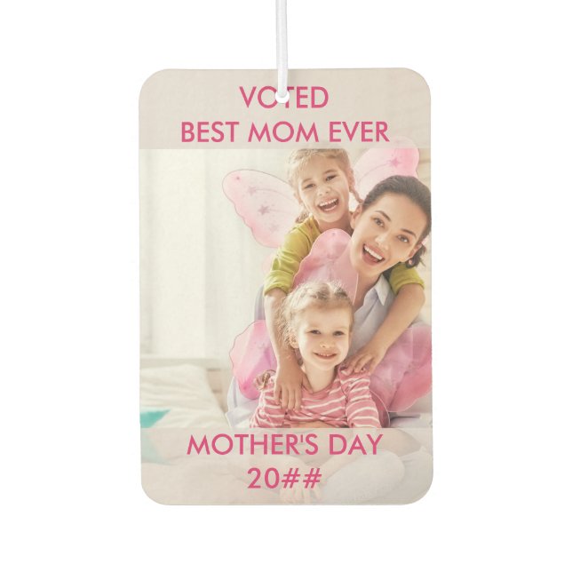 Désodorisant Pour Voiture Meilleure maman jamais votée - année personnalisée (Devant)