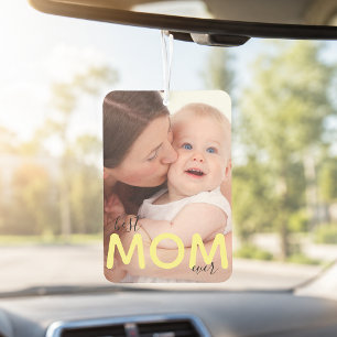 Désodorisant Pour Voiture Meilleure Maman Photo Mère et Enfant Écriture Mode