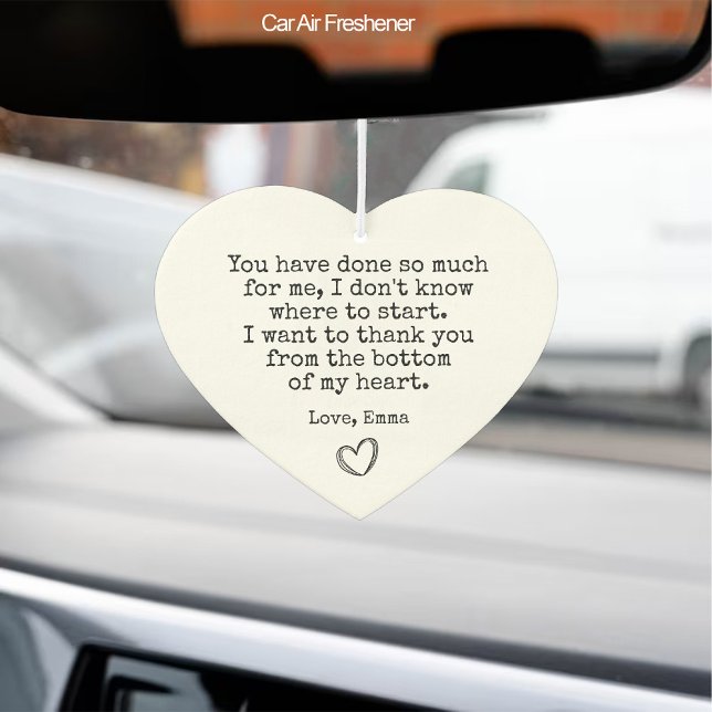 Désodorisant Pour Voiture Merci du fond de mon coeur Papa Voiture (Thank you from the bottom of my heart Dad Car Air Freshener)