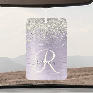 Désodorisant Pour Voiture Métal brossé violet Parties scintillant d'argent N