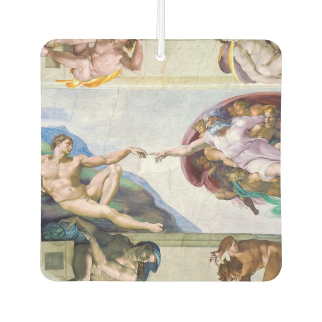 Désodorisant Pour Voiture Michelangelo - Création d'Adam, Chapelle Sixtine (Devant)