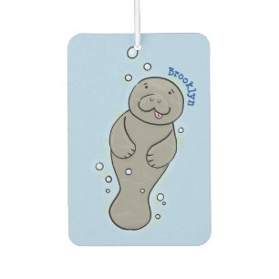 Désodorisant Pour Voiture Mignonne manatée bébé avec bulles illustration