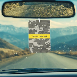 Désodorisant Pour Voiture Modèle de camouflage gris, Votre nom, Personnalise