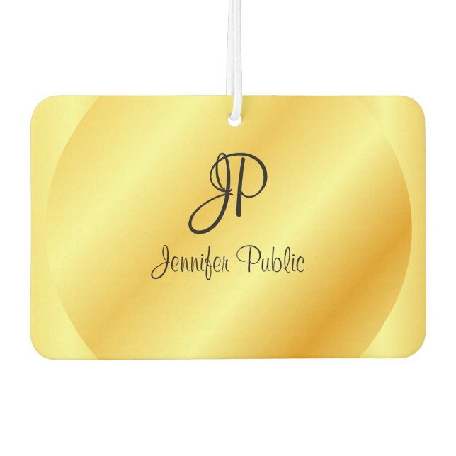 Désodorisant Pour Voiture Modèle d'or de Monogramme Faux (Devant)