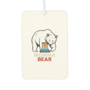 Désodorisant Pour Voiture Momma Bear Arc-en-Ciel Vintage Gravure Design de T