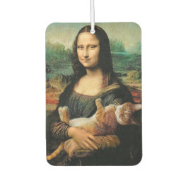 Désodorisant Pour Voiture Mona Lisa tient un chat