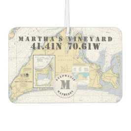 Désodorisant Pour Voiture Monogramme de la carte marine de Martha