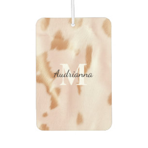 Désodorisant Pour Voiture Monogramme de vache blanche rose
