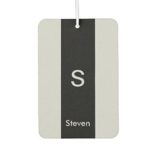 Désodorisant Pour Voiture Monogramme deux tons moderne noir et gris