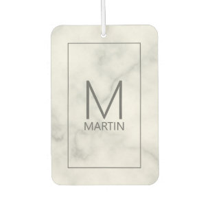 Désodorisant Pour Voiture Monogramme et nom personnalisés modernes Air Fresh