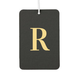 Désodorisant Pour Voiture Monogramme personnalisé Noir Or