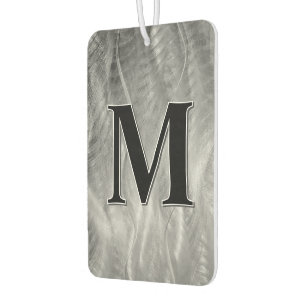 Désodorisant Pour Voiture Monogramme sur métal brossé argent abstrait