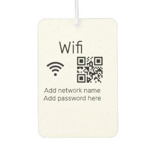 Désodorisant Pour Voiture Mot de passe Wifi signer ajouter le code Q R ici d