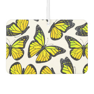 Désodorisant Pour Voiture Motif à papillons Monarque Jaune