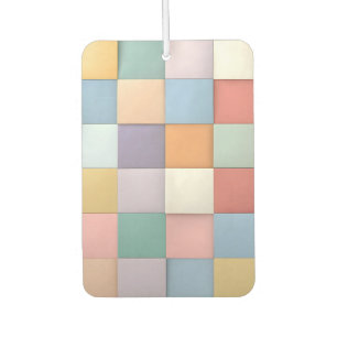Désodorisant Pour Voiture Motif Abstrait en carreaux Pastel