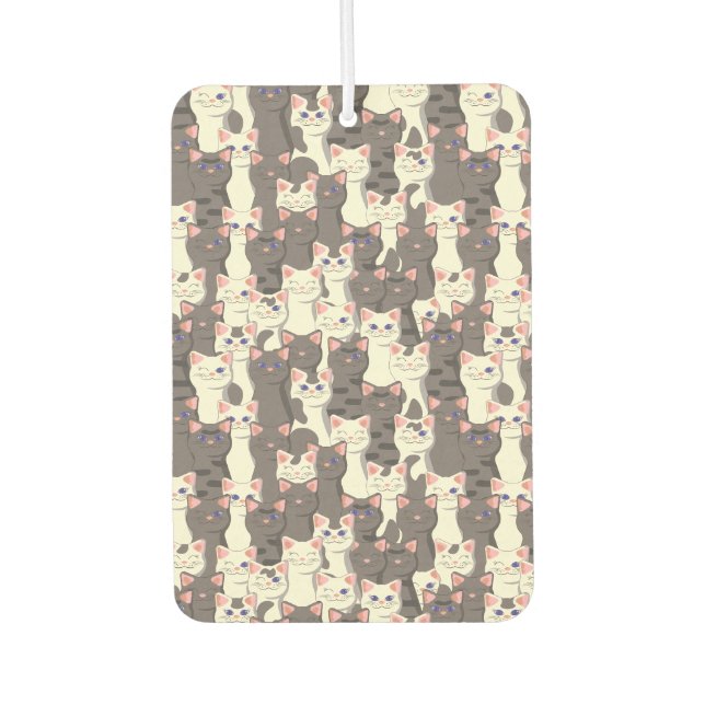 Désodorisant Pour Voiture Motif de chats blancs et gris (Devant)