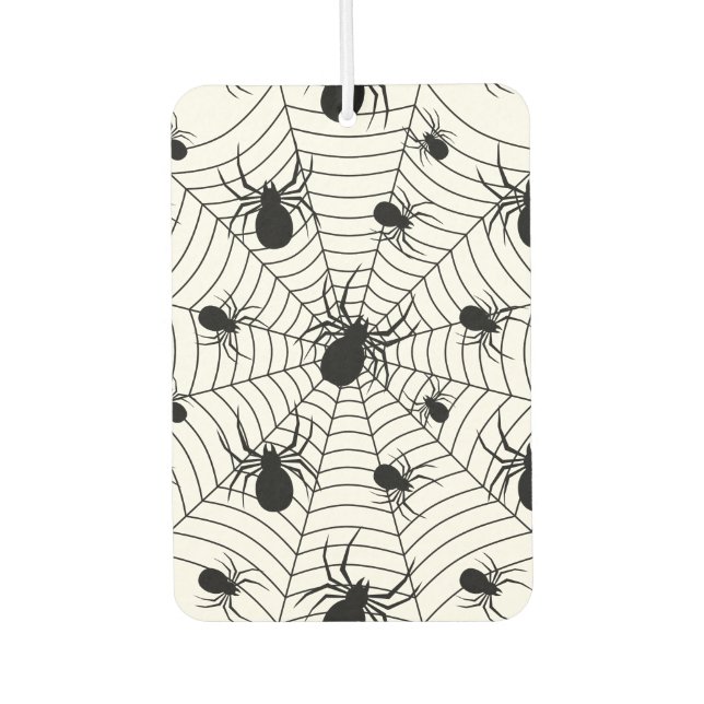 Désodorisant Pour Voiture Motif d'Halloween Black White araignées (Devant)
