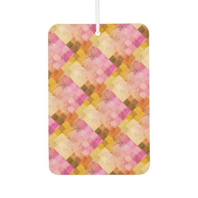 Désodorisant Pour Voiture Motif géométrique Aquarelle rose (Devant)