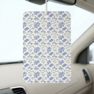 Désodorisant Pour Voiture Motif Moderne de Toile Bleue Cacao et Chocolat