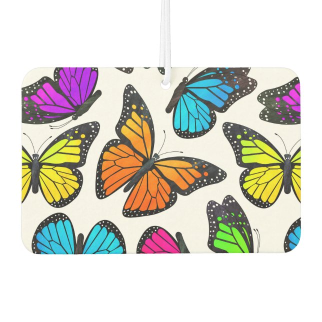 Désodorisant Pour Voiture Motif papillon Rainbow Monarch (Devant)