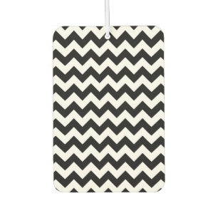 Désodorisant Pour Voiture Motif Zigzag noir et blanc, Motif Chevron