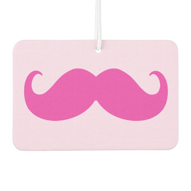 Désodorisant Pour Voiture Moustache classique rose chaud (Devant)