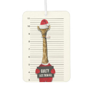 Désodorisant Pour Voiture Mugshot Guilty Giraffe Drôle Noël