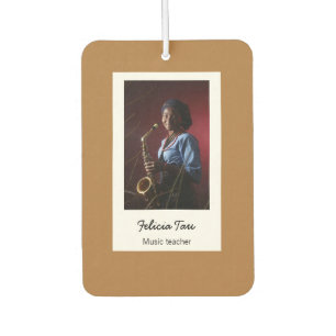 Désodorisant Pour Voiture Musicien photo personnalisé brun