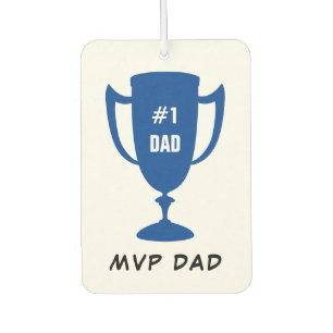 Désodorisant Pour Voiture MVP Papa Trophée Bleu Photo personnalisée