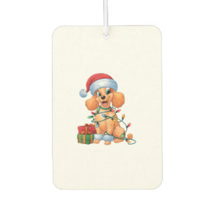 Désodorisant Pour Voiture Noël Éclairage Santa Hat Jouet de caniche Noël