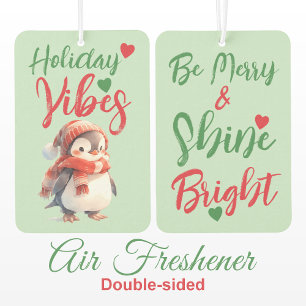 Désodorisant Pour Voiture Noël mignon manchot vacances vert rouge