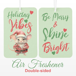 Désodorisant Pour Voiture Noël mignon souris vacances vert rouge