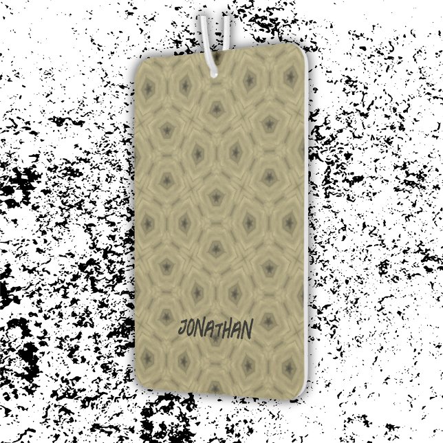 Désodorisant Pour Voiture Nom du monogramme motif noir et beige | (Créateur téléchargé)
