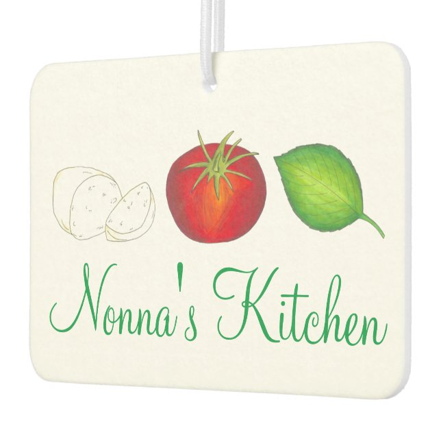 Désodorisant Pour Voiture Nonna's Kitchen Mozzarella Tomato Basil Italien (Gauche)