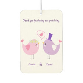 Désodorisant Pour Voiture Oiseaux de l'amour de mariage