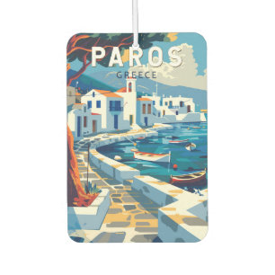 Désodorisant Pour Voiture Paros Grèce Voyage Art Rétro