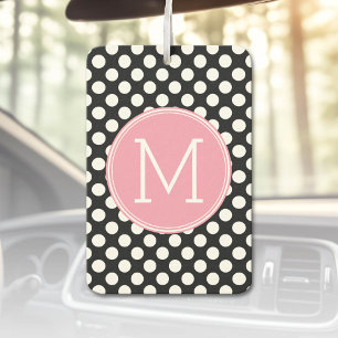 Désodorisant Pour Voiture Pastel Pink and Black Polka Dots Custom