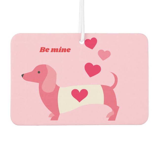Désodorisant Pour Voiture PastelHeart  Dachshund Valentine  (Devant)